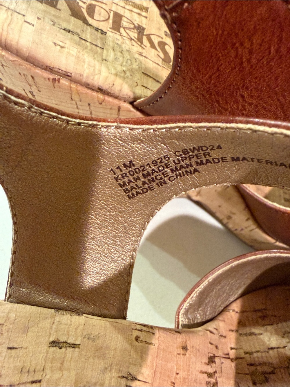 Kork-Ease Cognac Leather Cork Wedge Sandals - Picture 3 of 6